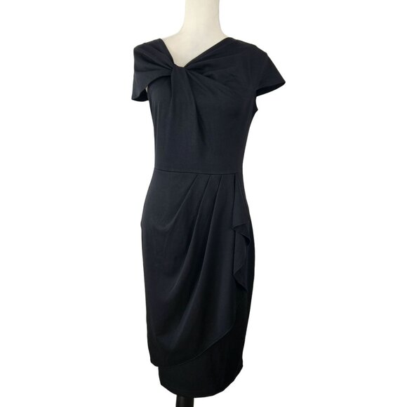 Vfshow Womens Twist V Neck Dress Size Small  Pleated Waist Ruffle Bodycon Party - Picture 5 of 13